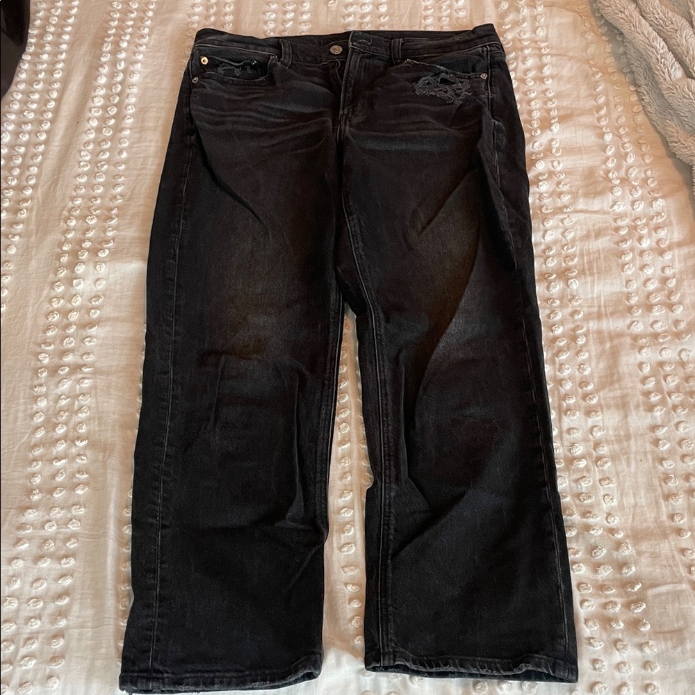 American Eagle Women's Black Straight Leg Jeans
